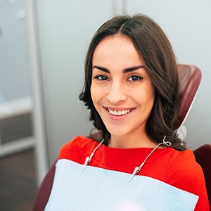 Headshot of dental patient in treatment chair