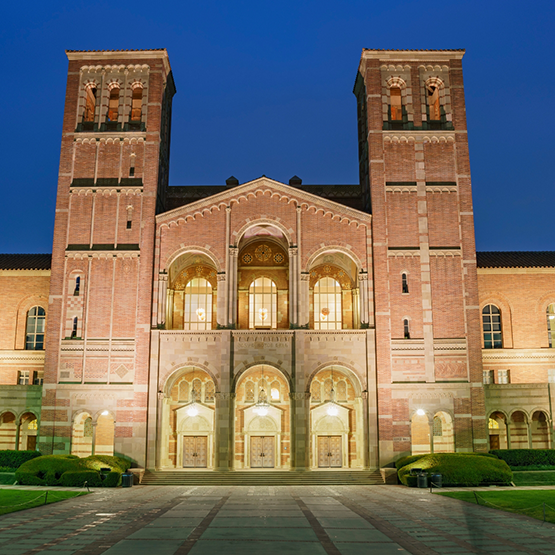 Front of large university building